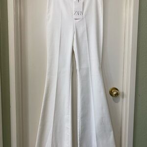 Zara Crisp White Flared Pants